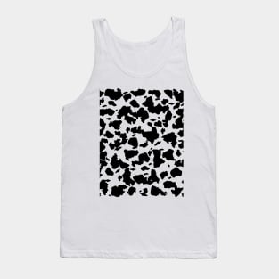 Beautiful Black and White Cow Pattern Animal Print Camouflage Tank Top